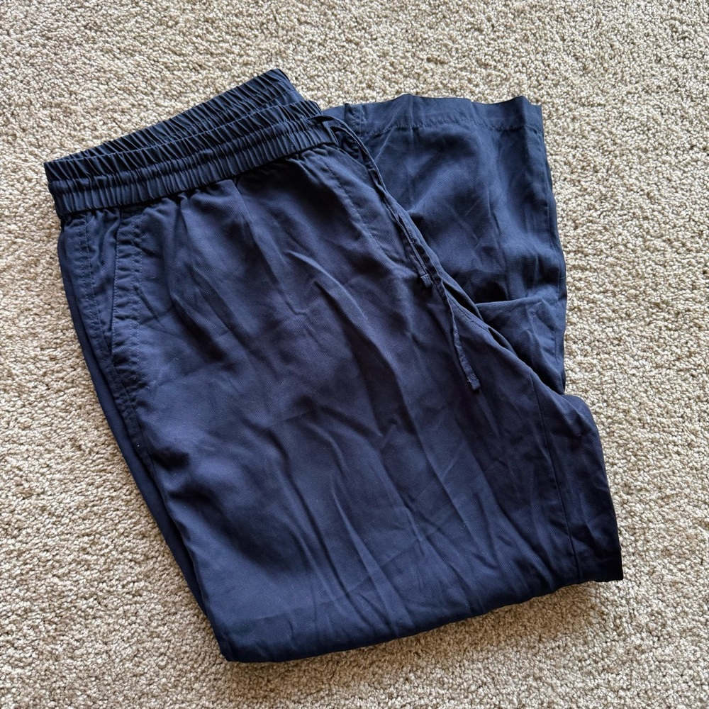 Talbots Navy Elastic Waist Straight Pants